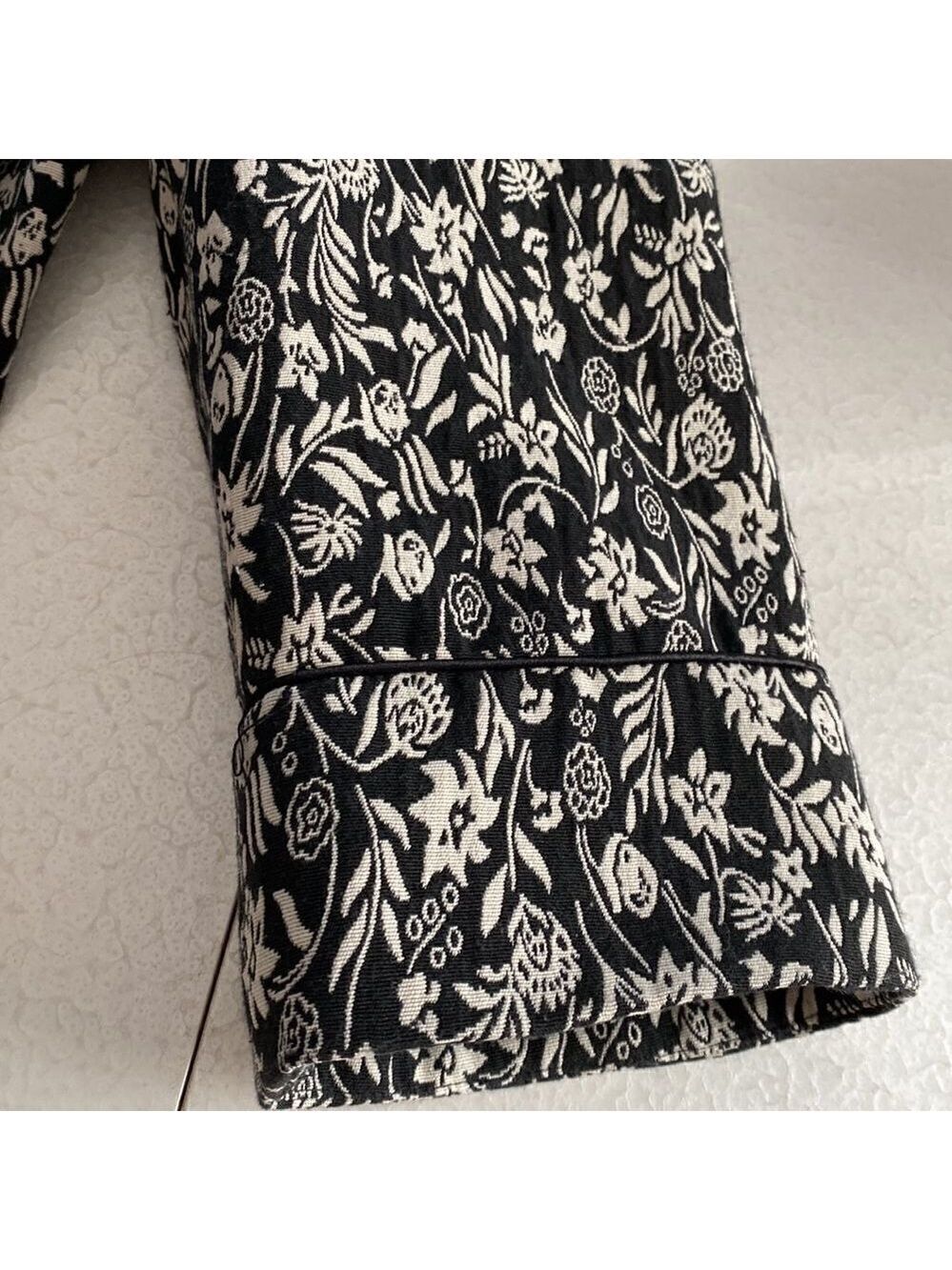 MARIO Serrani Italy Long Floral Print collarless Cardigan Size 8 - Picture 12 of 16